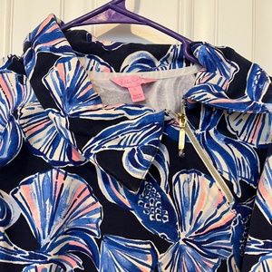 Lilly Pulitzer Navy Popover Pullover Sz Large